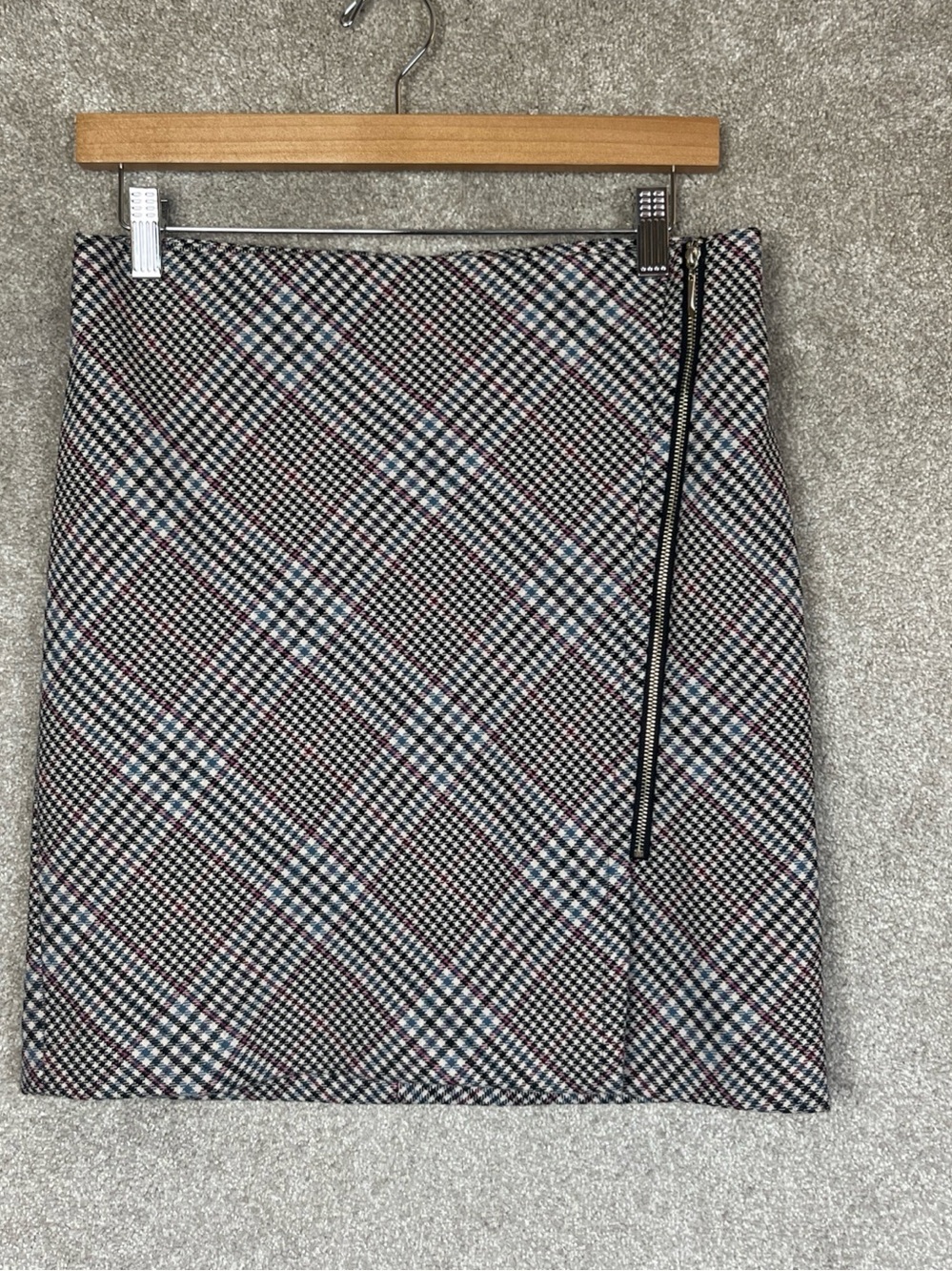 White House Black Market Skirt Womens 0 Plaid Pencil Lined Zipper- 5323